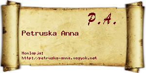 Petruska Anna névjegykártya